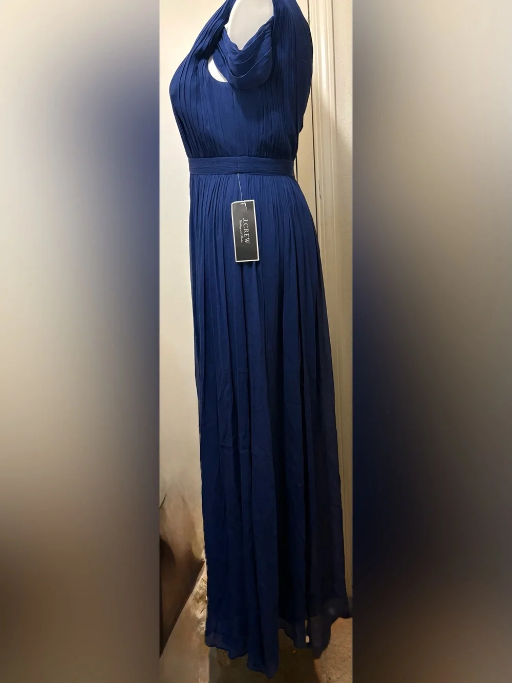 J. Crew Deep Blue Pleated Maxi Skirt
